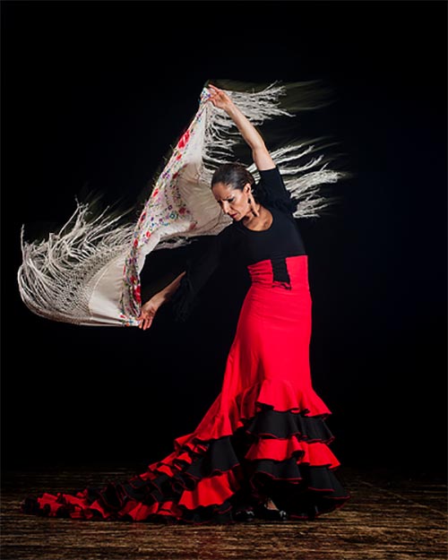 Bailaora performing Madrid flamenco dance show
