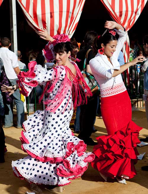Sevillanas Two Seville's girls dancing sevillanas in the April's Fair