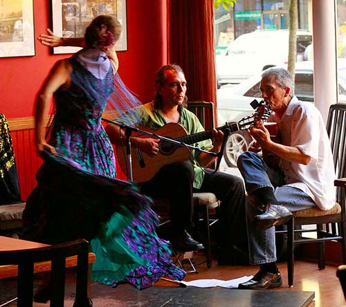 Flamenco Musical Instruments A Flamenco dancer together with to guitarists