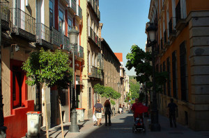 Street in Barrio de las Letras Madrid