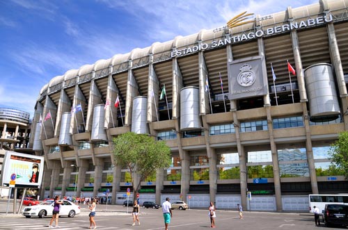 Outside Santiago Berbabeu Stadium