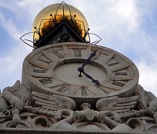 Famous Puerta del Sol Clock in Madrid